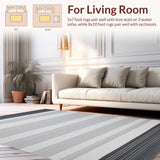Ultra Soft Area Rug, Non Slip, Stain Resistant, Washable Area Rugs for Living Room, Bedroom, Sophisticated Diamond Motif Accent(Gray)