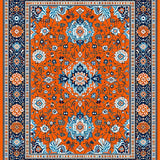 Ultra Soft Area Rug, Non Slip, Stain Resistant, Washable Area Rugs for Living Room, Bedroom, Vibrant Geometric Color Contrast(Orange)