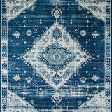 Ultra Soft Area Rug, Non Slip, Stain Resistant, Washable Area Rugs for Living Room, Bedroom, Artistic Floral Patterned Elegance(Blue)