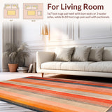 Ultra Soft Area Rug, Non Slip, Stain Resistant, Washable Area Rugs for Living Room, Bedroom, Sunset Peach Plush Comfort Water Absorbent Bath Rug Carpet(Orange)
