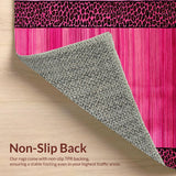 Ultra Soft Area Rug, Non Slip, Stain Resistant, Washable Area Rugs for Living Room, Bedroom, Funky Geometric Animal Aesthetic(Pink)