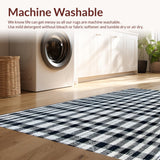 Ultra Soft Area Rug, Non Slip, Stain Resistant, Washable Area Rugs for Living Room, Bedroom, Modern Black and White Checkered Kitchen Rug(Black)