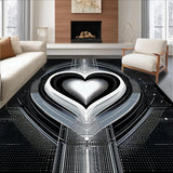 Ultra Soft Area Rug, Non Slip, Stain Resistant, Washable Area Rugs for Living Room, Bedroom, Rustic Vintage Affection Pattern(Black)