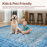 Ultra Soft Area Rug, Non Slip, Stain Resistant, Washable Area Rugs for Living Room, Bedroom, Blue Bow Rug: Modern Geometric Bow Pattern Carpet(Blue)