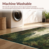 Ultra Soft Area Rug, Non Slip, Stain Resistant, Washable Area Rugs for Living Room, Bedroom, Cozy Earthy Tones with Leaf Patterns(Brown)