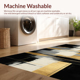 Ultra Soft Area Rug, Non Slip, Stain Resistant, Washable Area Rugs for Living Room, Bedroom, Luxurious Gold-Infused Graphic Style(Gold)