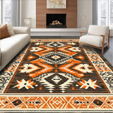 Ultra Soft Area Rug, Non Slip, Stain Resistant, Washable Area Rugs for Living Room, Bedroom, Unique Striped Minimalist Appeal(Orange)