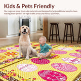 Ultra Soft Area Rug, Non Slip, Stain Resistant, Washable Area Rugs for Living Room, Bedroom, Inviting Earthy Spring Decor(Yellow)