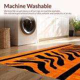 Ultra Soft Area Rug, Non Slip, Stain Resistant, Washable Area Rugs for Living Room, Bedroom, Rustic Orange and Black Textures(Orange)