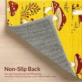Ultra Soft Area Rug, Non Slip, Stain Resistant, Washable Area Rugs for Living Room, Bedroom, Vibrant Quirky Nature Motif(Yellow)