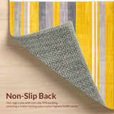 Ultra Soft Area Rug, Non Slip, Stain Resistant, Washable Area Rugs for Living Room, Bedroom, Chic Striped Yellow-Grey Aesthetic(Yellow)