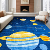 Ultra Soft Area Rug, Non Slip, Stain Resistant, Washable Area Rugs for Living Room, Bedroom, Whimsical Celestial Cartoon Imagery(Blue)