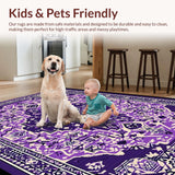 Ultra Soft Area Rug, Non Slip, Stain Resistant, Washable Area Rugs for Living Room, Bedroom, Vintage Blue and Purple Nursery Carpet(Purple)