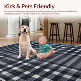 Ultra Soft Area Rug, Non Slip, Stain Resistant, Washable Area Rugs for Living Room, Bedroom, Contrasting Modern Geometric Minimalism(Gray)