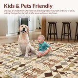 Ultra Soft Area Rug, Non Slip, Stain Resistant, Washable Area Rugs for Living Room, Bedroom, Timeless Beige Brown Kitchen Runner Non Slip Floor(Beige)