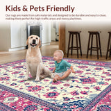 Ultra Soft Area Rug, Non Slip, Stain Resistant, Washable Area Rugs for Living Room, Bedroom, Rustic Cream Botanical Design(Ivory)