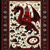 Ultra Soft Area Rug, Non Slip, Stain Resistant, Washable Area Rugs for Living Room, Bedroom, Modern Mythical Creature Pattern(Red)