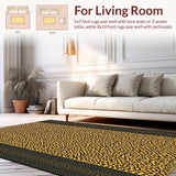 Ultra Soft Area Rug, Non Slip, Stain Resistant, Washable Area Rugs for Living Room, Bedroom, Contemporary Faux Fur Pattern(Gold)