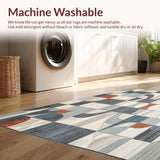 Ultra Soft Area Rug, Non Slip, Stain Resistant, Washable Area Rugs for Living Room, Bedroom, Vintage Non Slip Abstract Print Area(Gray)