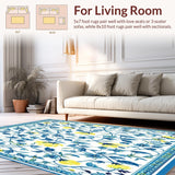 Ultra Soft Area Rug, Non Slip, Stain Resistant, Washable Area Rugs for Living Room, Bedroom, Colorful Laundry Room Runner(Blue)