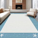 Ultra Soft Area Rug, Non Slip, Stain Resistant, Washable Area Rugs for Living Room, Bedroom, Rustic Striped Coastal Charm(Blue)