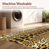 Ultra Soft Area Rug, Non Slip, Stain Resistant, Washable Area Rugs for Living Room, Bedroom, Tiger Pattern Dormitory Floor Mat with Plush Flannel(Beige)