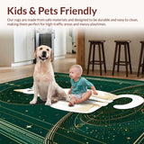 Ultra Soft Area Rug, Non Slip, Stain Resistant, Washable Area Rugs for Living Room, Bedroom, Vintage Whimsical Celestial Aesthetic(White)