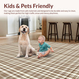 Trendy Beige Checkered for Chic Home Aesthetics(Brown)