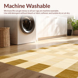 Ultra Soft Area Rug, Non Slip, Stain Resistant, Washable Area Rugs for Living Room, Bedroom, Sophisticated Cream Beige Geometric(Beige)