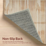 Ultra Soft Area Rug, Non Slip, Stain Resistant, Washable Area Rugs for Living Room, Bedroom, Rustic Neutral Woven Texture(Beige)