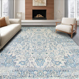 Ultra Soft Area Rug, Non Slip, Stain Resistant, Washable Area Rugs for Living Room, Bedroom, Rustic Textured Geometric Arrangement(Ivory)