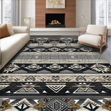 Ultra Soft Area Rug, Non Slip, Stain Resistant, Washable Area Rugs for Living Room, Bedroom, Dynamic Boho Wave Pattern(Black)