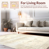 Ultra Soft Area Rug, Non Slip, Stain Resistant, Washable Area Rugs for Living Room, Bedroom, Rustic Neutral Medallion Motif Delight(Beige)