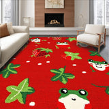 Ultra Soft Area Rug, Non Slip, Stain Resistant, Washable Area Rugs for Living Room, Bedroom, Delightful Cartoonish Animal Print(Red)