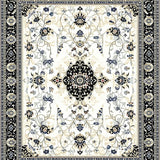 Cozy Black and Ivory Medallion(White)