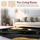 Artful Black Gold Geometric Composition(Black)