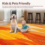 Ultra Soft Area Rug, Non Slip, Stain Resistant, Washable Area Rugs for Living Room, Bedroom, Runner Non Slip Printed Lightweight Foldable Hallway(Orange)