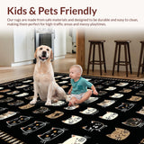Ultra Soft Area Rug, Non Slip, Stain Resistant, Washable Area Rugs for Living Room, Bedroom, Charming Rustic Welcome Greetings(Black)