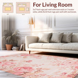 Ultra Soft Area Rug, Non Slip, Stain Resistant, Washable Area Rugs for Living Room, Bedroom, Sleek Contemporary Shag Texture Theme(Pink)