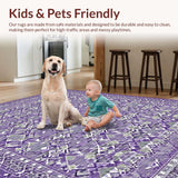 Ultra Soft Area Rug, Non Slip, Stain Resistant, Washable Area Rugs for Living Room, Bedroom, Artistic Rich Purple Comfort(Purple)