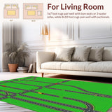 Ultra Soft Area Rug, Non Slip, Stain Resistant, Washable Area Rugs for Living Room, Bedroom, Large Kids Play Mat for Group Learning(Green)
