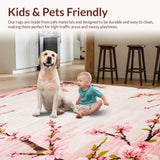 Ultra Soft Area Rug, Non Slip, Stain Resistant, Washable Area Rugs for Living Room, Bedroom, Lush Pink Blossom Artistry(Pink)