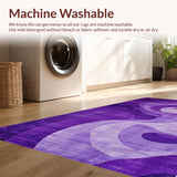 Ultra Soft Area Rug, Non Slip, Stain Resistant, Washable Area Rugs for Living Room, Bedroom, Artistic Luxe Ripple Effect(Purple)