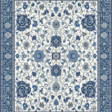Ultra Soft Area Rug, Non Slip, Stain Resistant, Washable Area Rugs for Living Room, Bedroom, Elegant Oriental Floral Scroll(White)