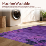 Ultra Soft Area Rug, Non Slip, Stain Resistant, Washable Area Rugs for Living Room, Bedroom, Sleek Minimalist Dark Purple Design(Purple)