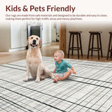 Ultra Soft Area Rug, Non Slip, Stain Resistant, Washable Area Rugs for Living Room, Bedroom, Art Deco Black And White Rug: Striped Decorative Floor Covering(Gray)