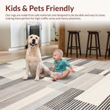 Ultra Soft Area Rug, Non Slip, Stain Resistant, Washable Area Rugs for Living Room, Bedroom, Artistic Grey Tiled Aesthetic(Gray)