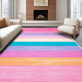 Ultra Soft Area Rug, Non Slip, Stain Resistant, Washable Area Rugs for Living Room, Bedroom, Kawaii Pastel Rainbow Nursery Play Mat(Red)