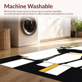 Ultra Soft Area Rug, Non Slip, Stain Resistant, Washable Area Rugs for Living Room, Bedroom, Stylish Earthy Tones with Animal Themes(Black)