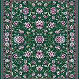 Ultra Soft Area Rug, Non Slip, Stain Resistant, Washable Area Rugs for Living Room, Bedroom, Classic Floral Ogee Print(Green)